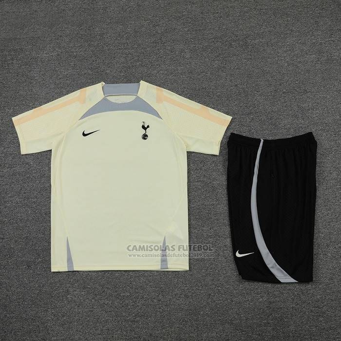 Fato de Treino Tottenham Hotspur Manga Curta 2022-2023 Beige - Calcas Curta